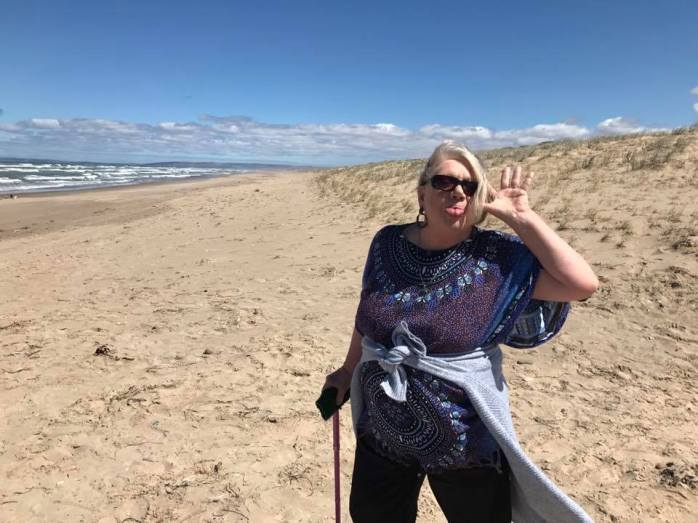 me after walking through sand hills